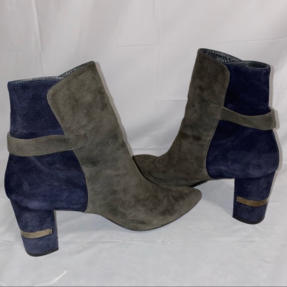 Stuart Weitzman Womens Imback Ankle Boots Blue Grey Suede Size 11.5￼ - Picture 7 of 10